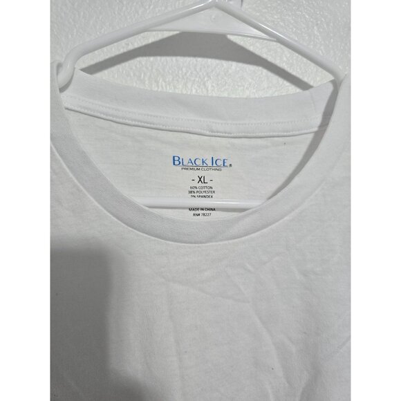 Blue Ice Men's Short Sleeve Crew Neck Classic‎ T-shirt Color White Size XL - Picture 6 of 8